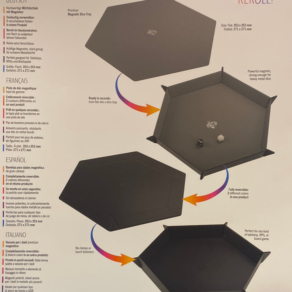 Magnetic dice tray Hexagonal XL