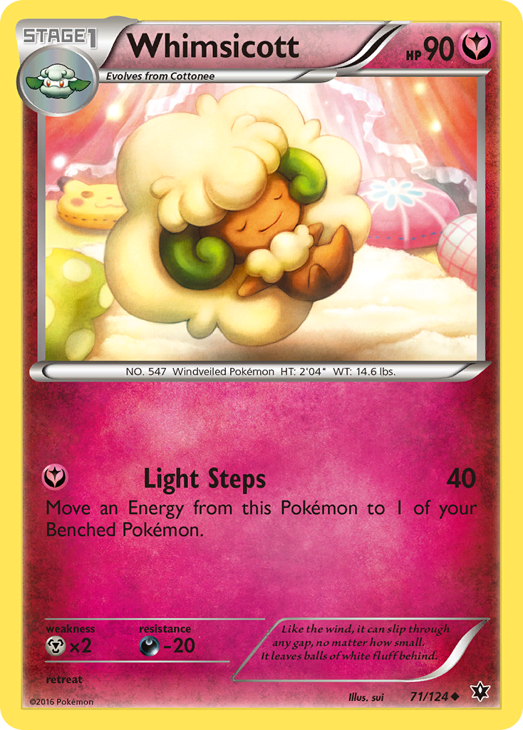 pokemon whimsicott card (71/124) [XY: Fates Collide] 🎄 MTG Christmas DECK Deck:Emerald & Ruby Ability — Fluffy Cotton magic land sleeves