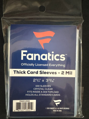 Fanatics Thick Card Sleeves - 2 Mil 2 3/4 x 3 13/16 | 100 Count
