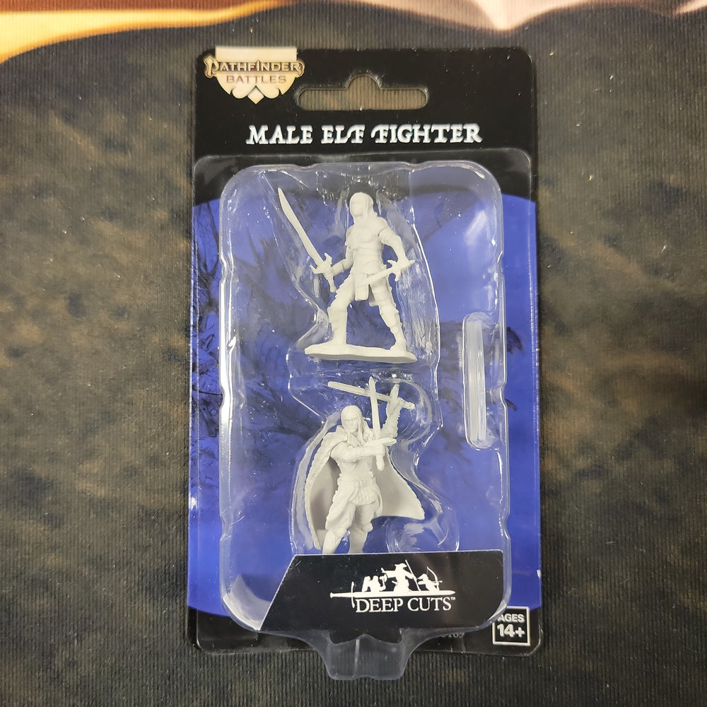 Pathfinder Battles Deep Cuts Unpainted Minis: W13 Male Elf Fighter