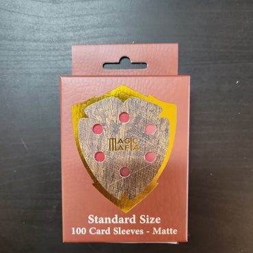 Magic Mafia 100 Standard Size Card Sleeves - Red Matte