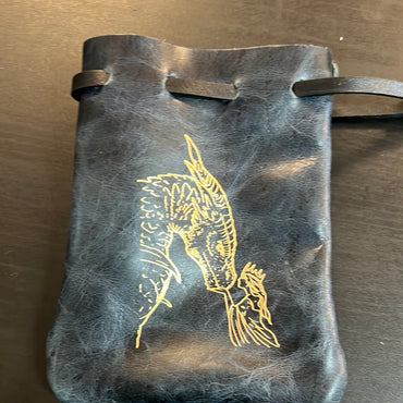 Grimbeards Small Flat Dice Bag Leather - Dragon Queen