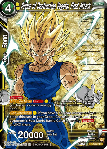 Prince of Destrcution Vegeta, Final Attack (Zenkai Series Tournament Pack Vol.6) (Winner) (P-565) [Tournament Promotion Cards]