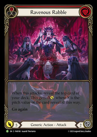 Ravenous Rabble (Red) [FAB190] (Promo)  Rainbow Foil