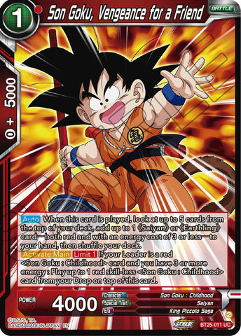 Son Goku, Vengeance for a Friend (BT25-011) [Legend of the Dragon Balls]