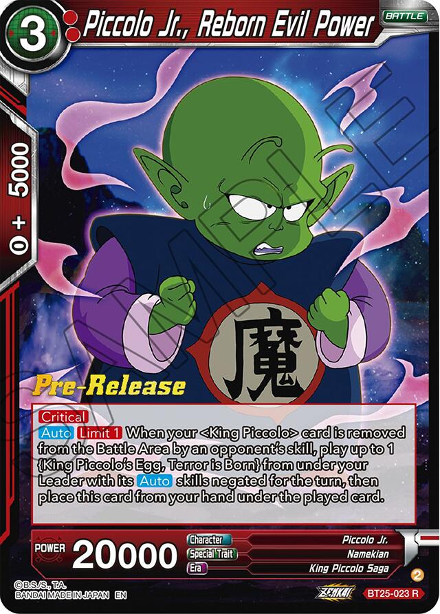 Piccolo Jr., Reborn Evil Power (BT25-023) [Legend of the Dragon Balls Prerelease Promos]