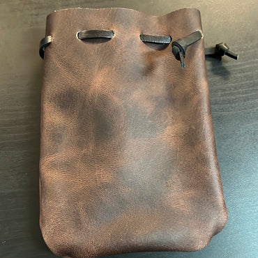 Grimbeards Leather Medium Dice Bag -  Brown