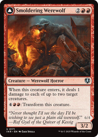 Smoldering Werewolf // Erupting Dreadwolf [Innistrad Remastered]