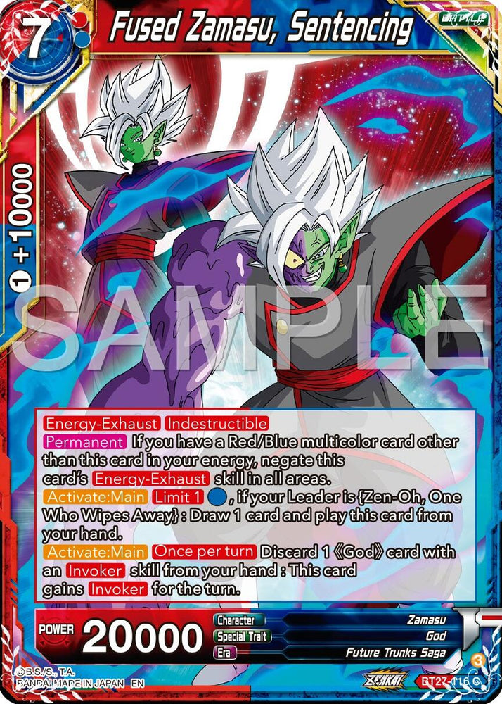 Fused Zamasu, Sentencing (BT27-116) [History of Z]