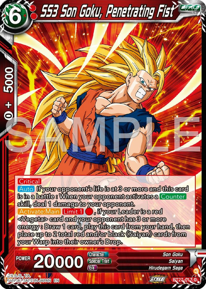 SS3 Son Goku, Penetrating Fist (BT27-017) [History of Z]