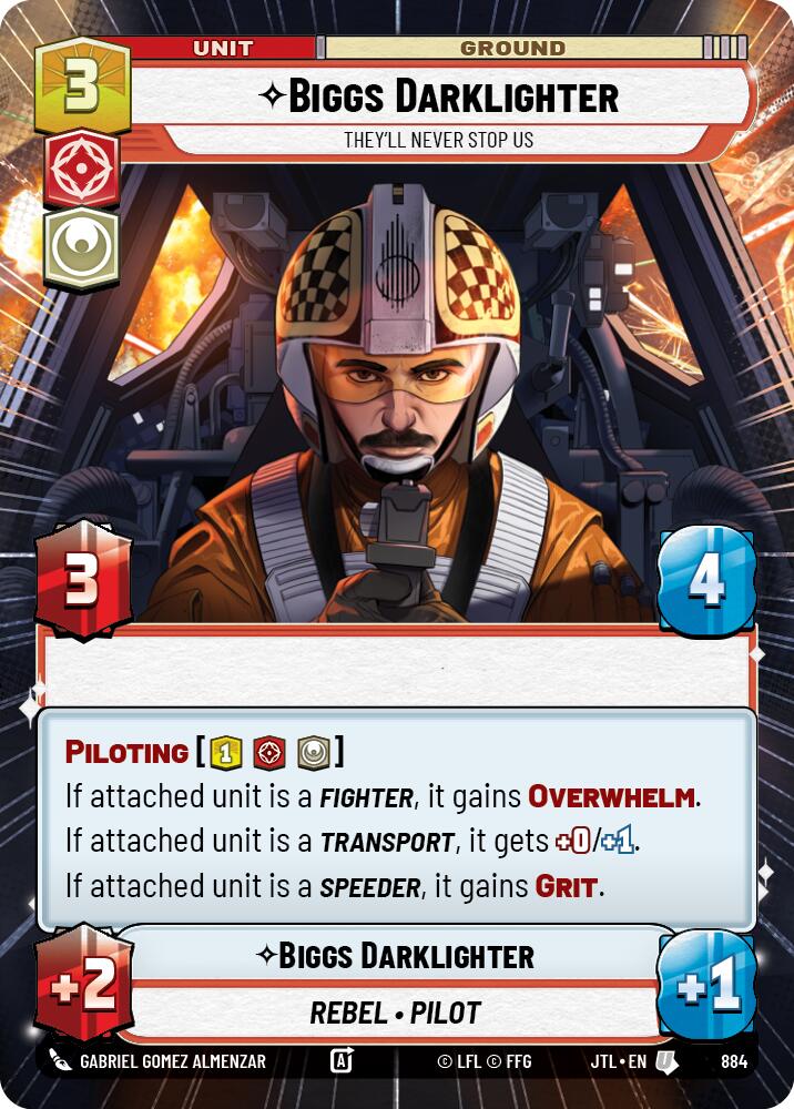 Biggs Darklighter - They'll Never Stop Us (884) (Hyperspace Foil) (884) [Jump to Lightspeed]