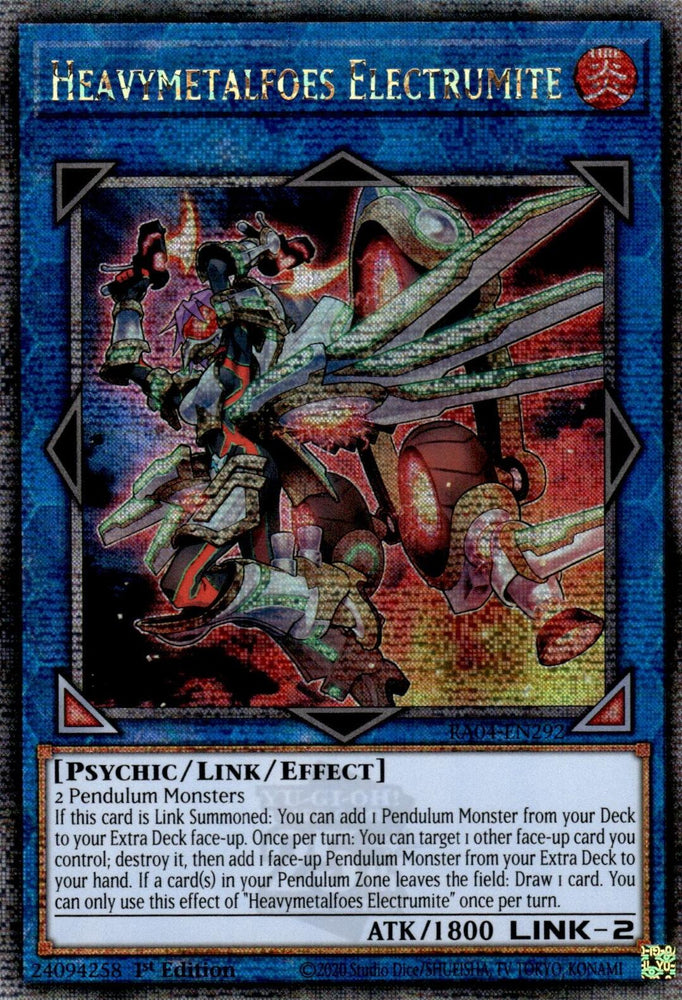 Heavymetalfoes Electrumite [RA04-EN292] Quarter Century Secret Rare
