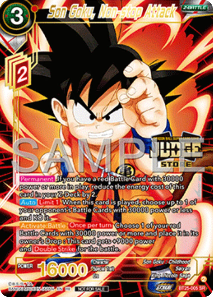 Son Goku, Non-stop Attack (Judge Pack Vol.17) (Store) (BT25-005) [Tournament Promotion Cards]