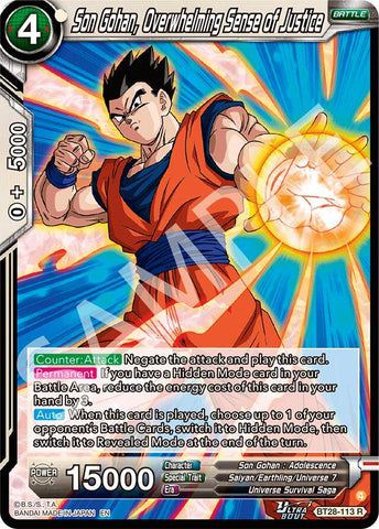 Son Gohan, Overwhelming Sense of Justice (BT28-113) [Prismatic Clash]