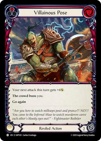 Villainous Pose (Red) [SUP120] (Super Slam)  Rainbow Foil