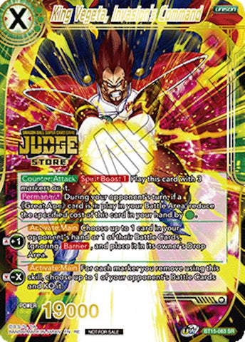 King Vegeta, Invasion's Command (Judge Pack Vol.18) (Store) (BT15-063) [Judge Promotion Cards]