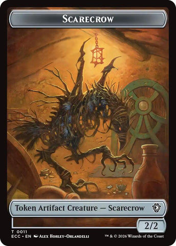 Scarecrow // Treasure Double-Sided Token [Lorwyn Eclipsed Tokens]