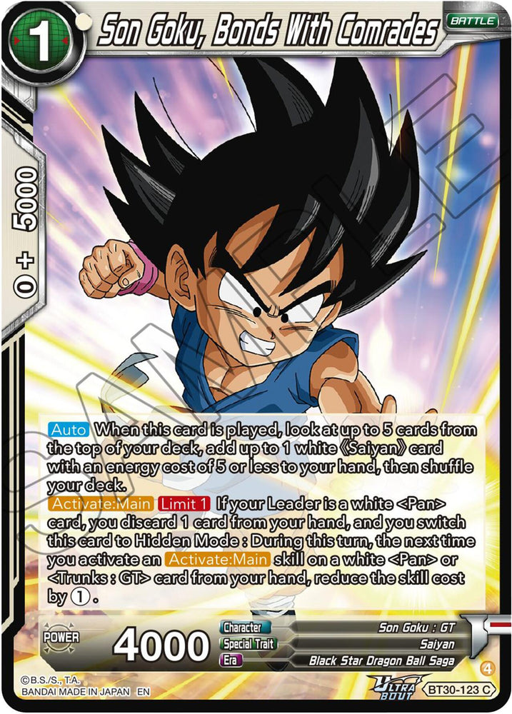 Son Goku, Bonds With Comrades (BT30-123) [Three Glorious Fighters]