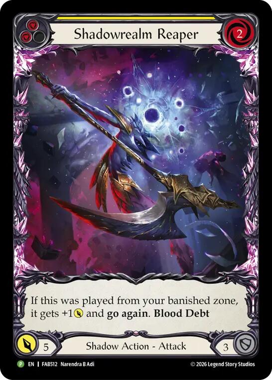 Shadowrealm Reaper (Yellow) [FAB512] (Promo)  Rainbow Foil