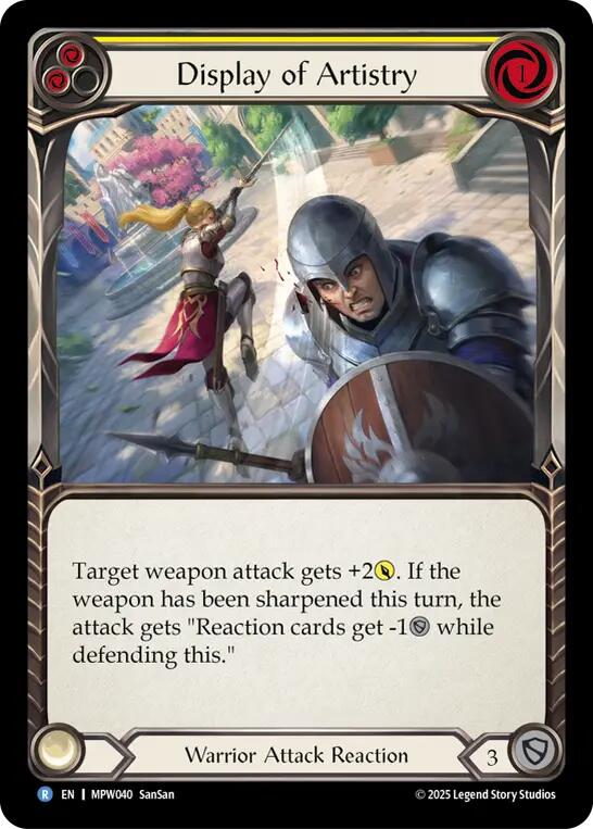 Display of Artistry (Yellow) [MPW040] (Mastery Pack Warrior)  Rainbow Foil