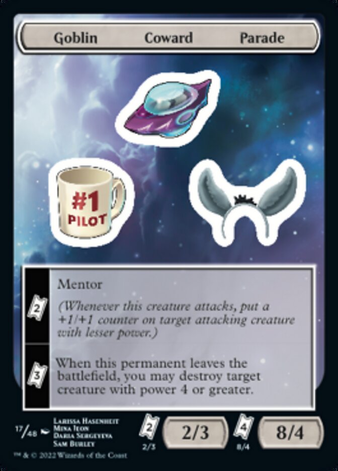 mtg sticker cards Goblin Coward Parade sticker sheet