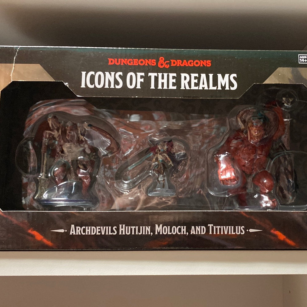 Dungeons and dragons icons of the realms Archdevils Hutijin, Moloch, and Titivilus