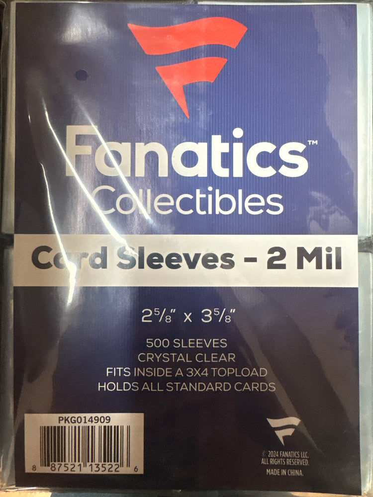 Fanatics Collectibles 2 Mil Card Sleeves Soft 500 2 5/8 x 3 5/8 | 500 Count
