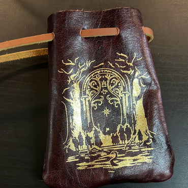 Grimbeards Small Flat Dice Bag Leather - Mines Of Moria