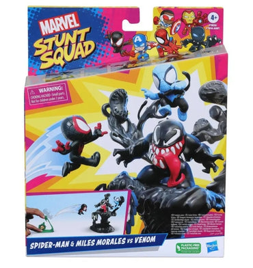 Marvel Stunt Squad Villain Knockdown Playset - Spider-Man & Miles Morales vs Venom