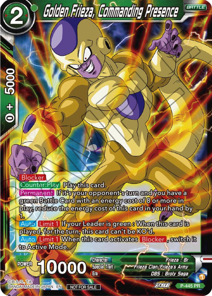 Golden Frieza, Commanding Presence (Zenkai Series Tournament Pack Vol.2) (P-445) [Tournament Promotion Cards]