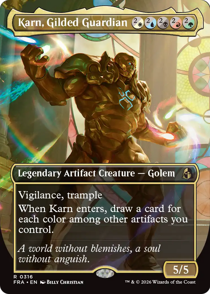 Karn, Gilded Guardian (Borderless) [Reality Fracture]