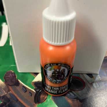 Two thin coats Orange Flare