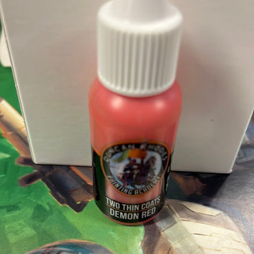Two thin coats Demon Red