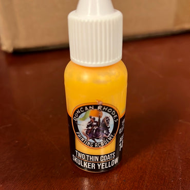 Two thin coats Skulker yellow