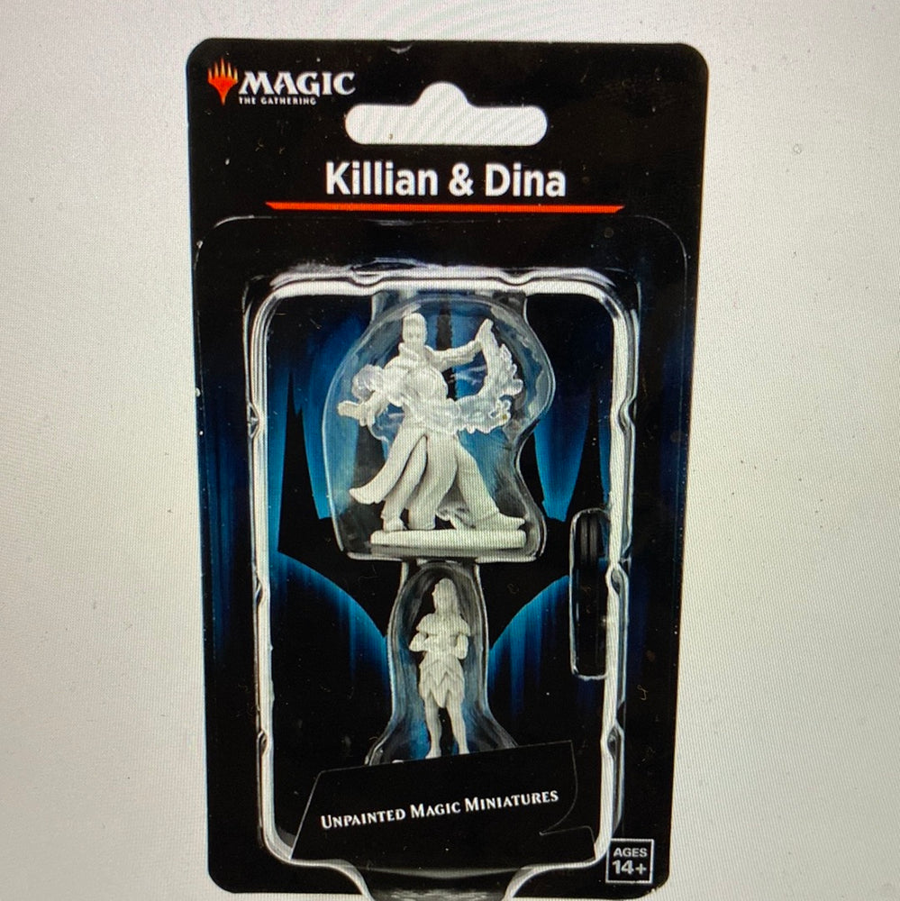 Magic: The gathering unpainted miniatures: Killian and Dina (Druid, Wizard) Wave 15