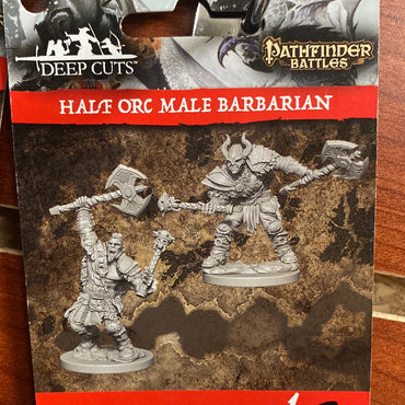 Pathfinder Battles Miniatures Half Orc male barbarian Wave 3