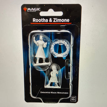 Magic: The gathering unpainted miniatures: Rootha and Zimone (Bard, Wizard) Wave 15