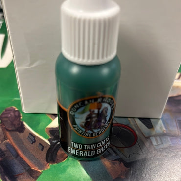 Two thin coats Emerald Green
