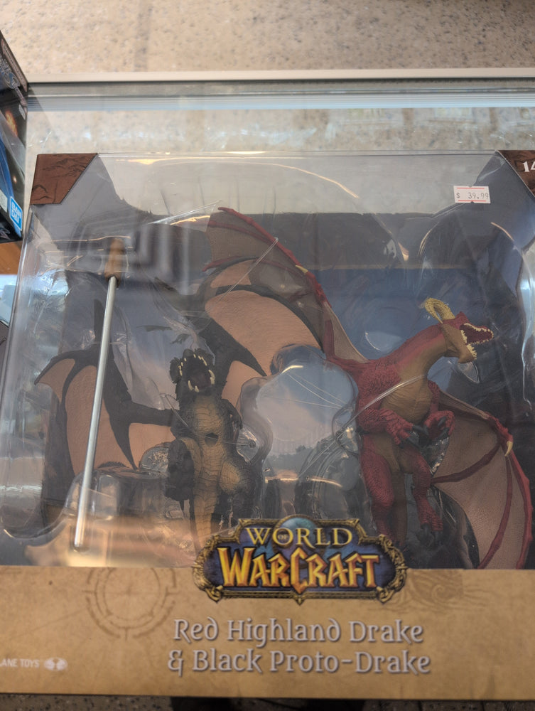 World of Warcraft - Red Highland Drake & Black Proto Drake