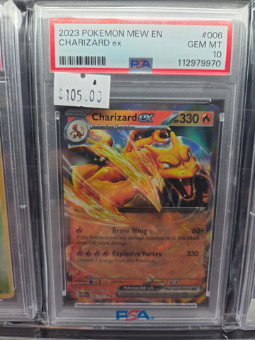 2023 POKEMON MEW EN-151 #006 CHARIZARD ex psa 10