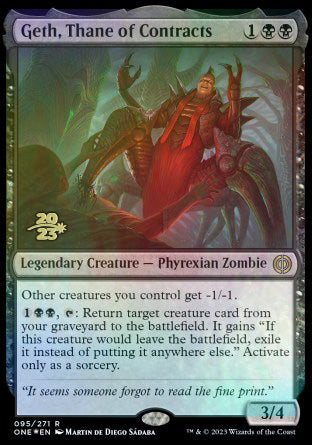 Geth, Thane of Contracts [Phyrexia: All Will Be One Prerelease Promos]