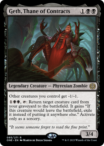 Geth, Thane of Contracts (Promo Pack) [Phyrexia: All Will Be One Promos]