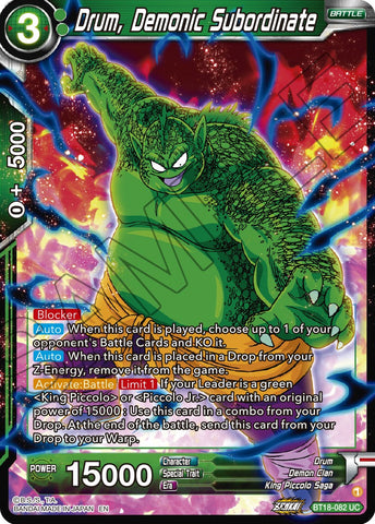 Drum, Demonic Subordinate (BT18-082) [Dawn of the Z-Legends]