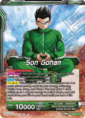 Son Gohan // Son Gohan, Command of universe 7 (Starter Deck Exclusive) (SD21-01) [Power Absorbed]