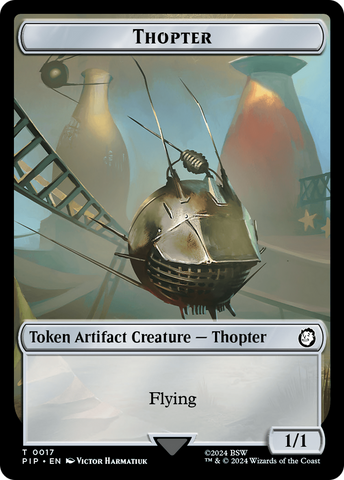 Treasure (0018) // Thopter Double-Sided Token [Fallout Tokens]