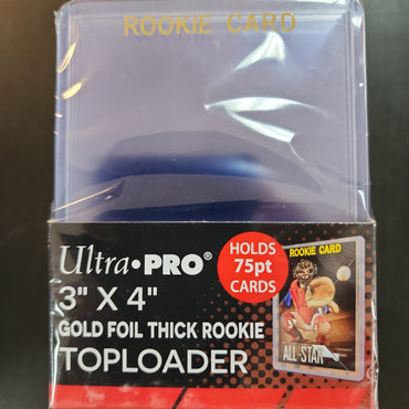 Gold Foil Thick Rookie Toploader - 3x4 25pk Holds 75