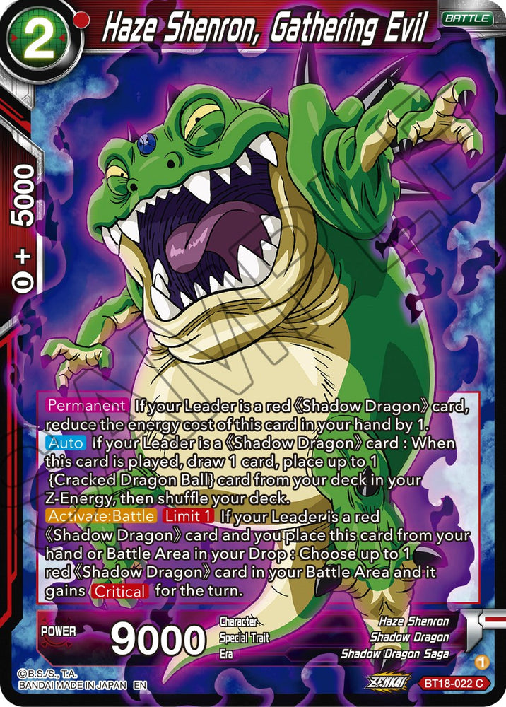 Haze Shenron, Gathering Evil (BT18-022) [Dawn of the Z-Legends]