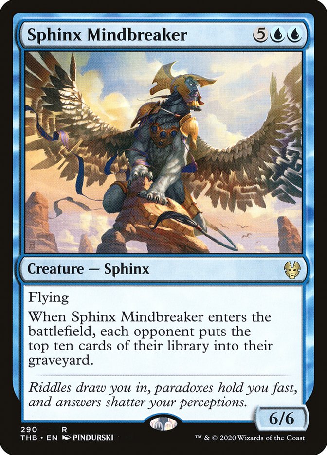 MtG Trading Card Game Theros Beyond Death Rare Sphinx Mindbreaker #290 MtG Trading Card Game Theros Beyond Death Rare Sphinx Mindbreaker #290