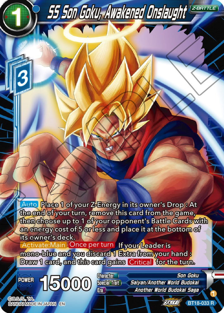 SS Son Goku, Awakened Onslaught (BT18-033) [Dawn of the Z-Legends]