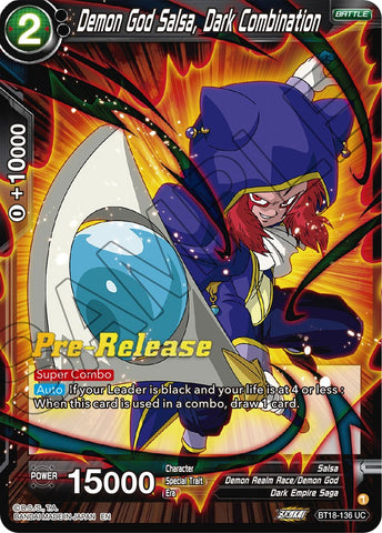 Demon God Salsa, Dark Combination (BT18-136) [Dawn of the Z-Legends Prerelease Promos]